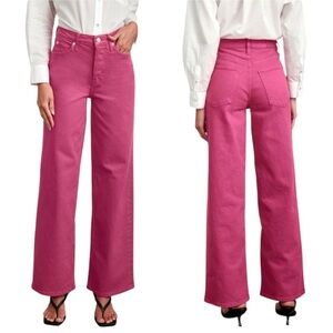 Rails The Getty High Rise Wide Leg Jeans in Hibiscus Pink Revolve Style